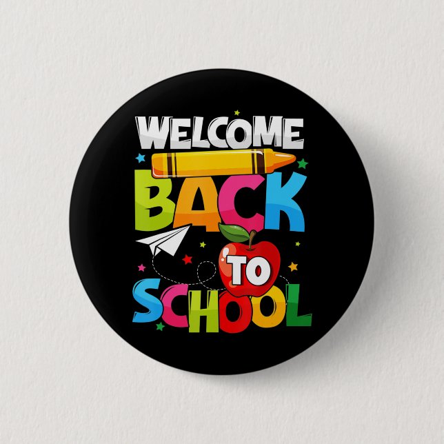 Välkomna Back to school första skollärardagen Knapp (Framsida)