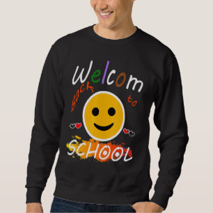 Välkomna Back to school första skollärardagen Lång Ärmad Tröja