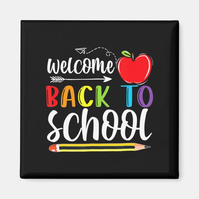 Välkomna Back to school första skollärardagen Magnet (Framsidan)
