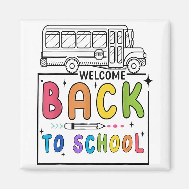 Välkomna Back to school första skollärardagen Magnet (Framsidan)