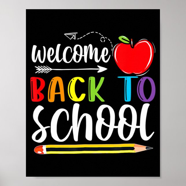 Välkomna Back to school första skollärardagen Poster (Framsidan)