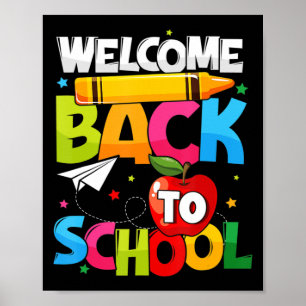 Välkomna Back to school första skollärardagen Poster