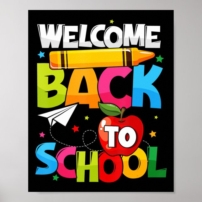 Välkomna Back to school första skollärardagen Poster (Framsidan)