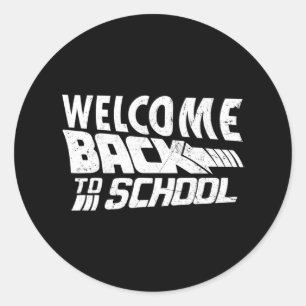 Välkomna Back to school första skollärardagen Runt Klistermärke