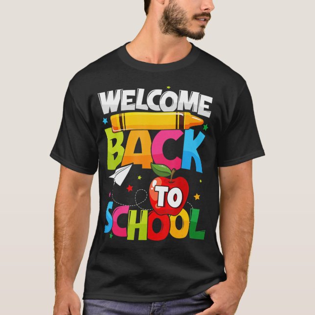 Välkomna Back to school första skollärardagen T Shirt (Framsida)