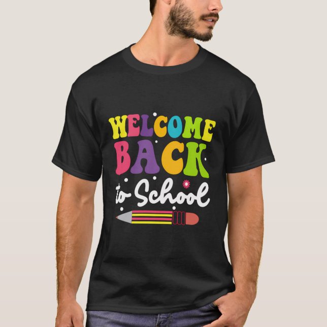 Välkomna Back to school första skollärardagen T Shirt (Framsida)
