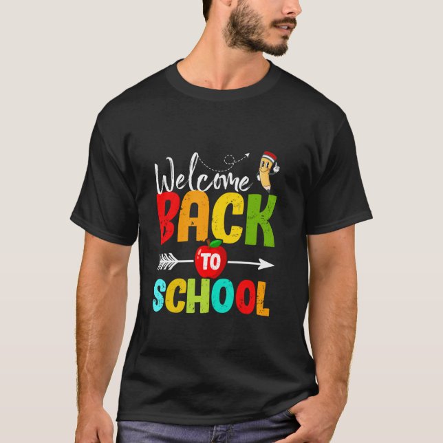 Välkomna Back to school första skollärardagen T Shirt (Framsida)