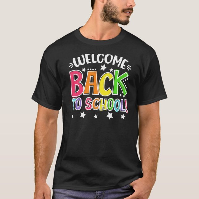 Välkomna Back to school första skollärardagen T Shirt (Framsida)