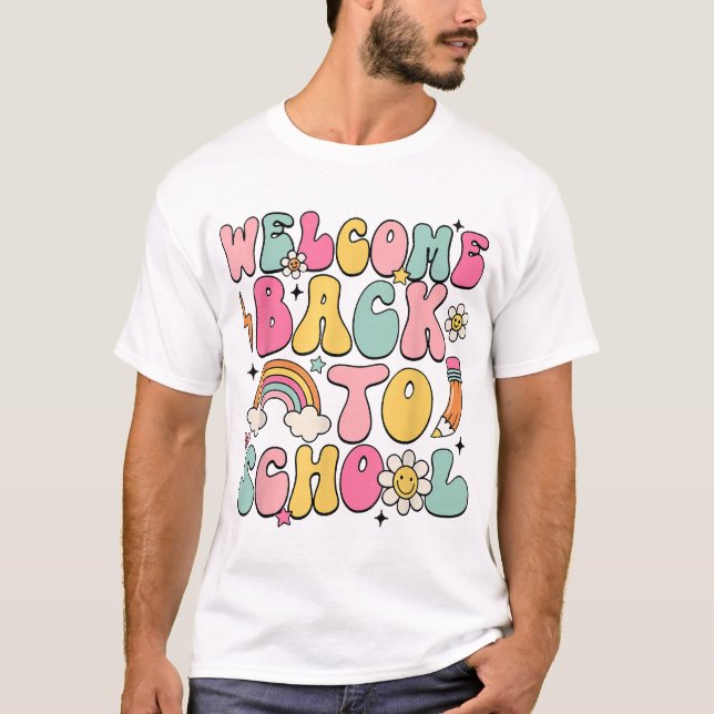 Välkomna Back to school Lärarbedömningsorgan T Shirt (Framsida)