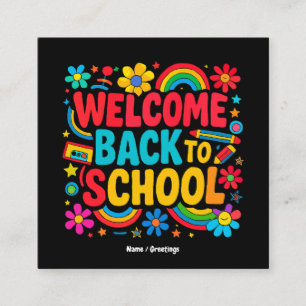 Välkomna Back to school Lärare Kids-uppskattning Fyrkantigt Visitkort