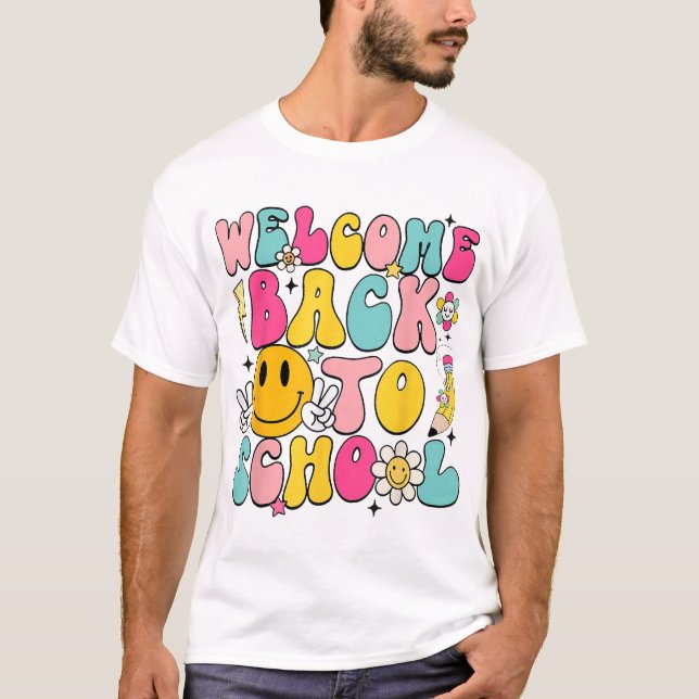 Välkomna Back to school-lärare och Studenter T Shirt (Framsida)