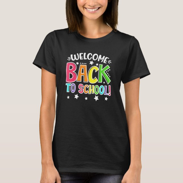 Välkomna Back to school-lärare Studenter första da T Shirt (Framsida)