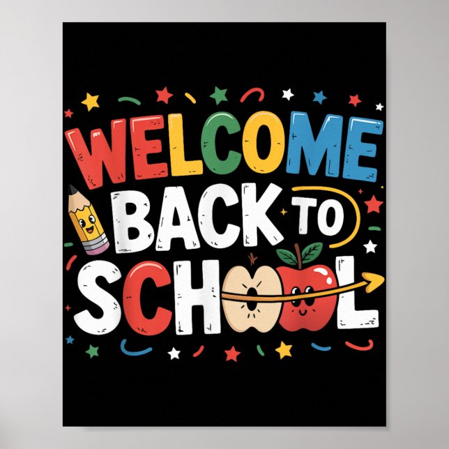 Välkomna Back to school Lärare, uppskattande barn  Poster (Framsidan)