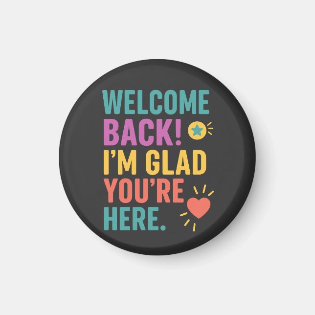 Välkomna Back to school, lärarkänslogåva Magnet (Framsidan)