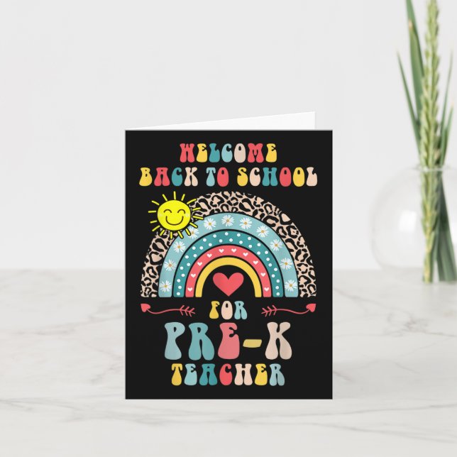 Välkomna Back to school prek Teacher Student Rainb Kort (Framsida)