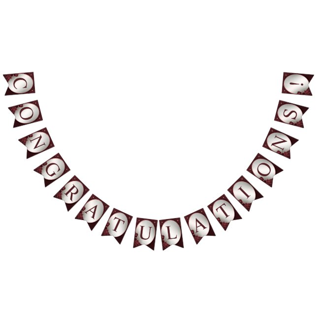 Välkomna Bröllopsfest Monogram Red Rosa Flowers Vimplar (Alla)