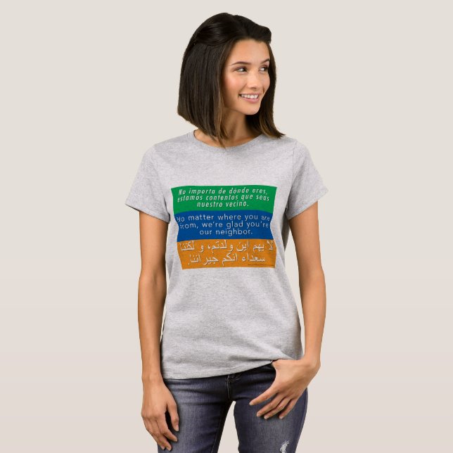 Välkomna din grannT-tröja T Shirt (Hel framsida)