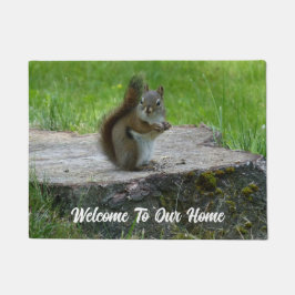 Välkomna ekorre Door Mat