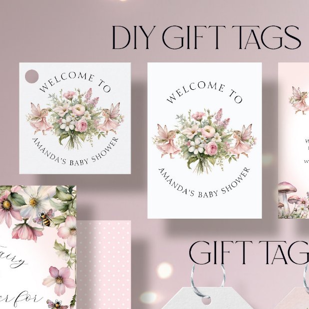 Välkomna Flicka Gift-Märkre från  Blommigt Fyrkantigt Visitkort (Skapare uppladdad)