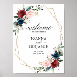Välkomna för den marinflottan Guld Geometric Bröl Poster