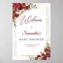 Välkomna för vattenfärgsburgare och babydusch poster