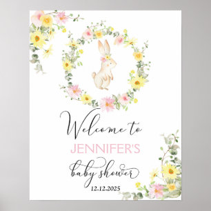 Välkomna för Wildblommor, babydusch Poster