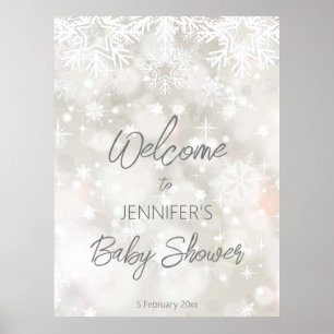 Välkomna för Winter snowel pastel färg babydusch Poster
