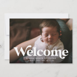 Välkomna foto från rosa med fetstil meddelande