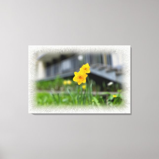 Välkomna gula blommor canvastryck (Framsida)