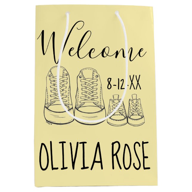 VÄLKOMNA Gulten för nyanlända Baby-skor (Framsidan)