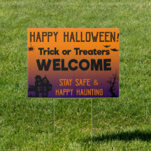 Välkomna Halloween Yard-skylt för utvikning eller