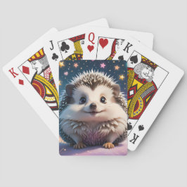 Välkomna Hedgehog med stjärnor och hjärta Casinokort
