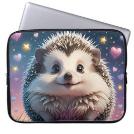 Välkomna Hedgehog med stjärnor och hjärta Laptop Fodral