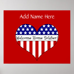 Välkomna hem-soldat! (Anpassadet Namn) Poster
