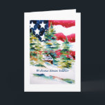 Välkomna hem Soldier Hanukkah-kort Helgkort<br><div class="desc">Välkommen hem Hanukkah-kort som Chris Ambrose målat upp för att hedra våra modiga trupper. Matchande produkter som etiketter och prydnadsföremål finns också att tillgå! Klicka bara på Chris Ambrose Art nedan för att se mina samlingar.</div>
