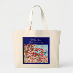 Välkomna i en Fantastisk Vår! Tote Bag Dogwood Jumbo Tygkasse