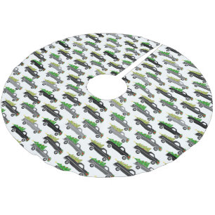 Välkomna jul Pickupa Lastbilar Cute Julafton Julgransmatta Borstad Polyester