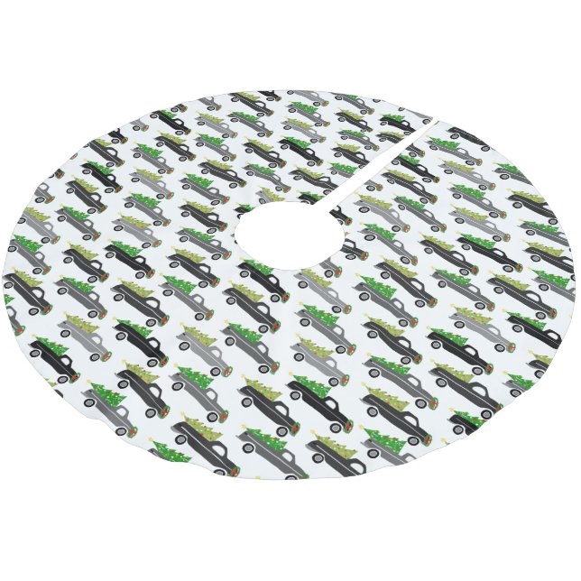 Välkomna jul Pickupa Lastbilar Cute Julafton Julgransmatta Borstad Polyester (Vinklad)