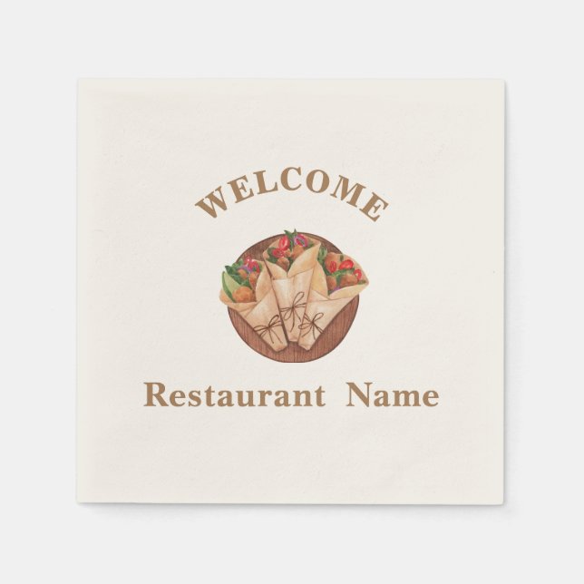 Välkomna kebab-Personlig för turkiska matrestauran Pappersservett (Framsidan)