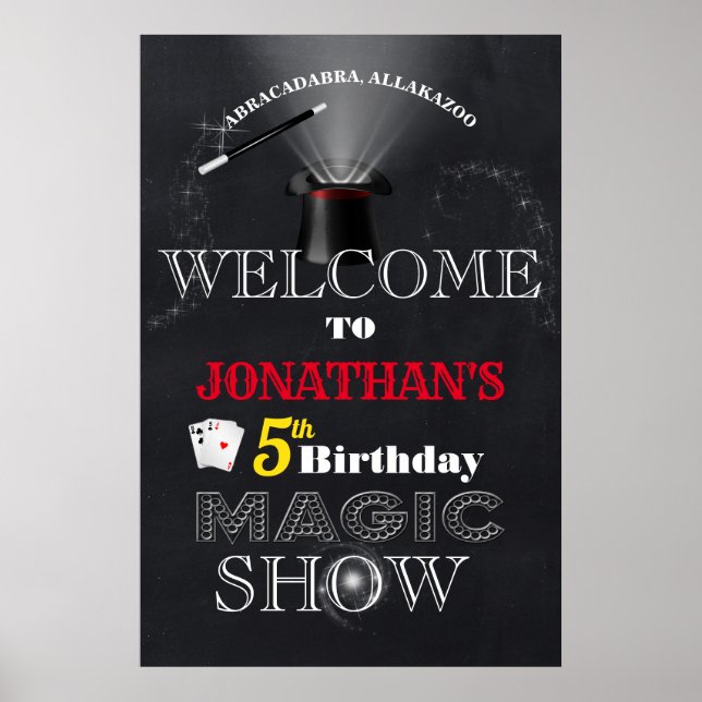 Välkomna Magic Show Birthday Poster (Framsidan)