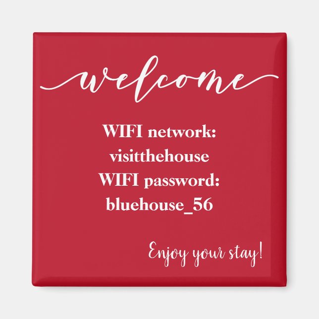 Välkomna Magnet Vacation Rental-WiFi-lösenord (Framsidan)