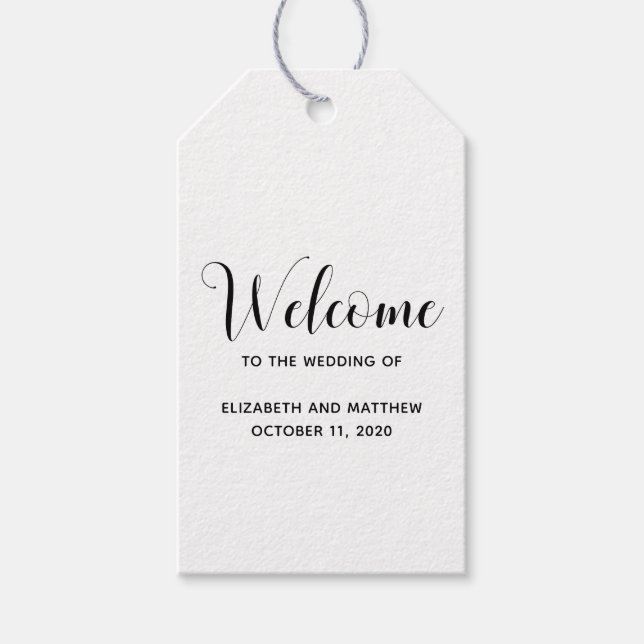 Välkomna märkre för kraftgåva. Rustic Modern bröll Presentetikett (Framsidan)
