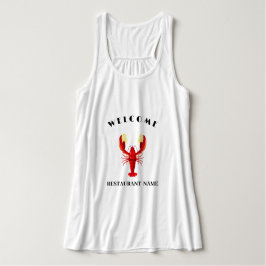 Välkomna Modern skalmat Lobster lime logotyp namn Linne Med Racerback