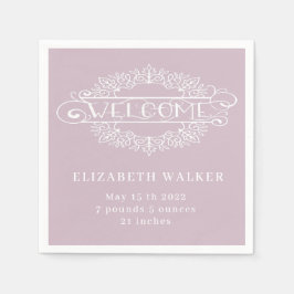 välkomna monogrammet party flicka pappersservett