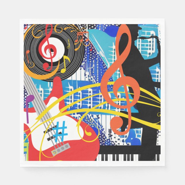 Välkomna musik pappersservett (Framsidan)