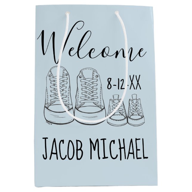 VÄLKOMNA Nya ankomsten Baby Shower Boy Blue (Framsidan)