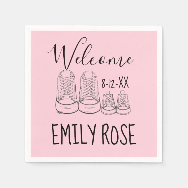 VÄLKOMNA nya Baby-bilder från ankomst till Rosa Gi Pappersservett (Framsidan)