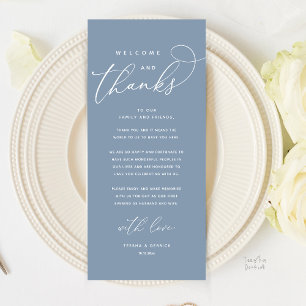 Välkomna och tack, Modern middag tackkort Program