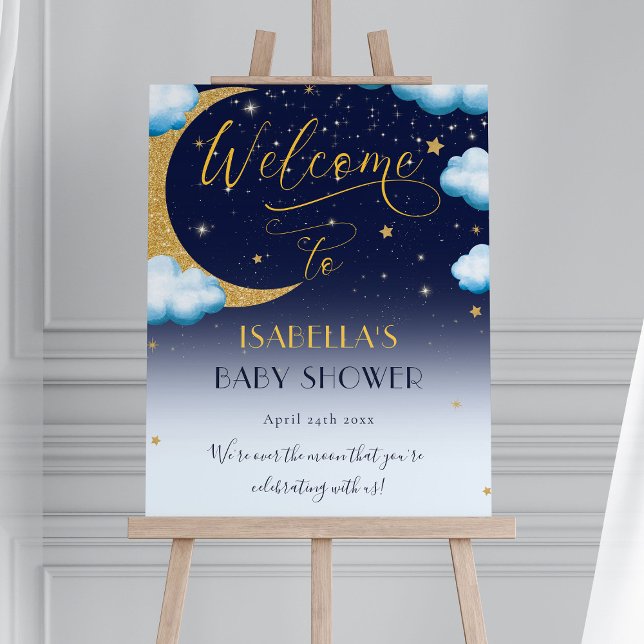 Välkomna över Måne Boy Baby Shower Poster (Skapare uppladdad)