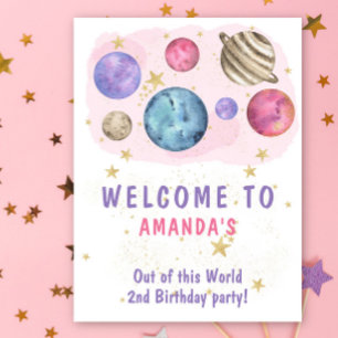 Välkomna Party från World Rosa Planets Girl Poster